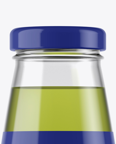 330ml Clear Glass Bottle with Aloe Vera Drink Mockup