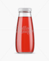 330ml Clear Glass Bottle with Cranberry Drink Mockup