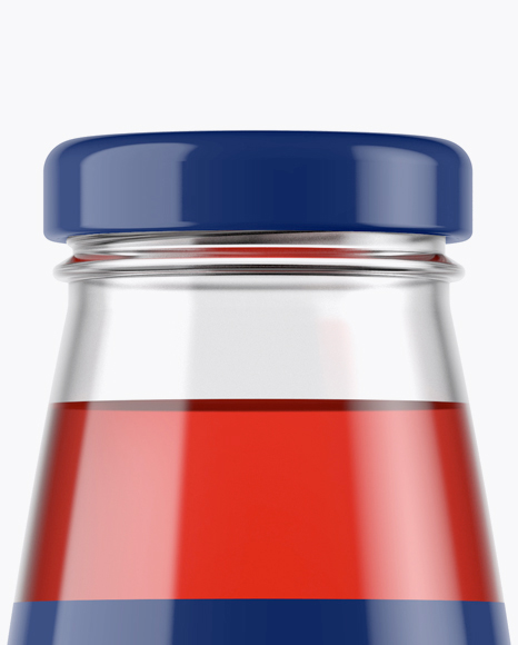 330ml Clear Glass Bottle with Cranberry Drink Mockup