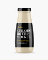 330ml Glossy Ceramic Bottle Mockup - Front View