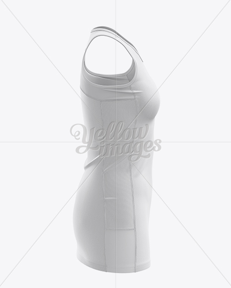 Tight Fit Netball Dress HQ Mockup - Side View - Free Download Images