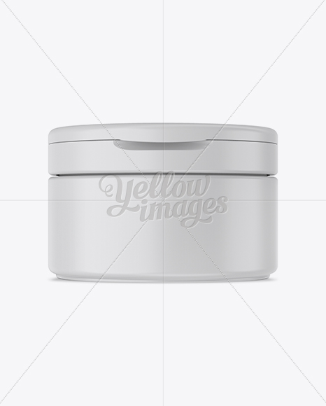 Matte Cosmetic Jar with Flip Top Cap Mockup - Front View