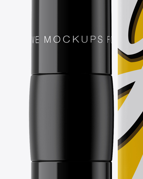 Glossy Mascara Tube With Box Mockup
