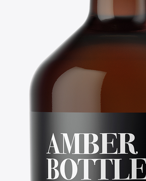 Amber Glass Whiskey Bottle Mockup