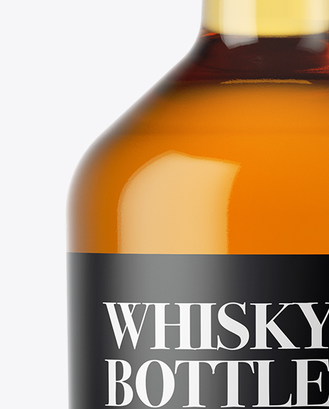 Clear Glass Whiskey Bottle Mockup