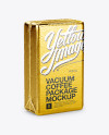 Metallic Coffee Vacuum Bag Mockup - Halfside View