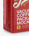 Glossy Coffee Vacuum Bag Mockup - Halfside View