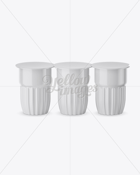 Glossy Ice Coffee 3 K-Cups Package Mockup - Front View (High-Angle Shot)