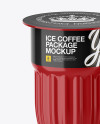 Glossy Ice Coffee 3 K-Cups Package Mockup - Front View (High-Angle Shot)