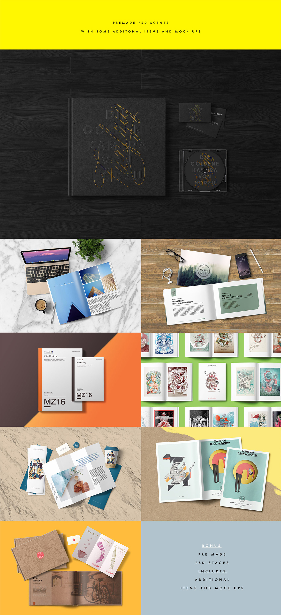 8 Premade PSD Scenes