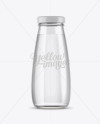 330ml Clear Glass Bottle with Water Mockup