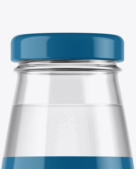 330ml Clear Glass Bottle with Water Mockup