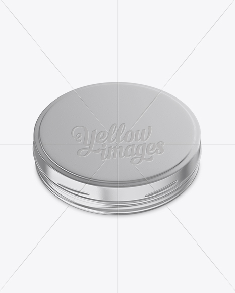 Metallic Cosmetic Jar Mockup (High-Angle Shot)