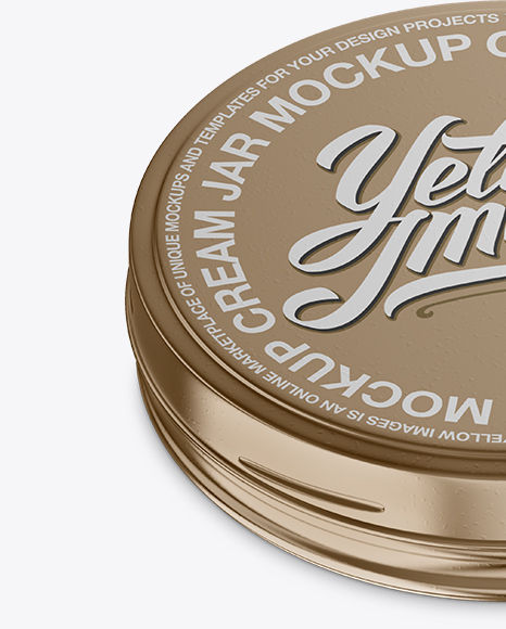 Metallic Cosmetic Jar Mockup (High-Angle Shot) Metallic Cosmetic Jar Mockup (High-Angle Shot)