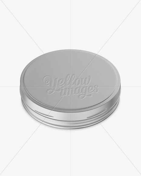 Matte Metallic Cosmetic Jar Mockup (High-Angle Shot)