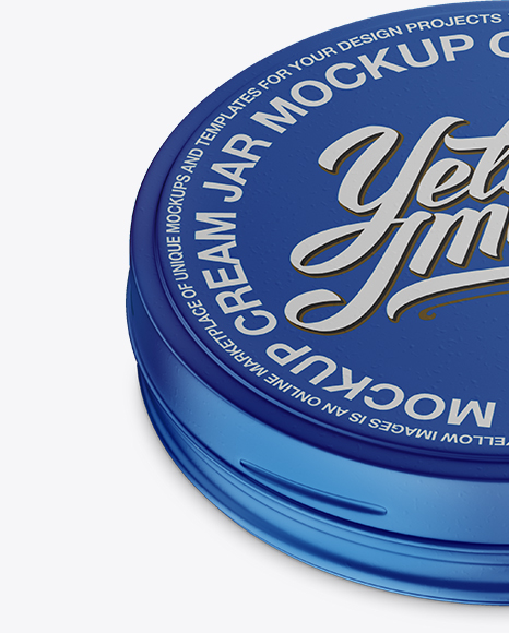 Matte Metallic Cosmetic Jar Mockup (High-Angle Shot)