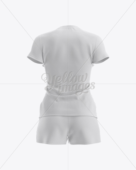 Women’s Rugby Kit with V-Neck Jersey Mockup - Back View