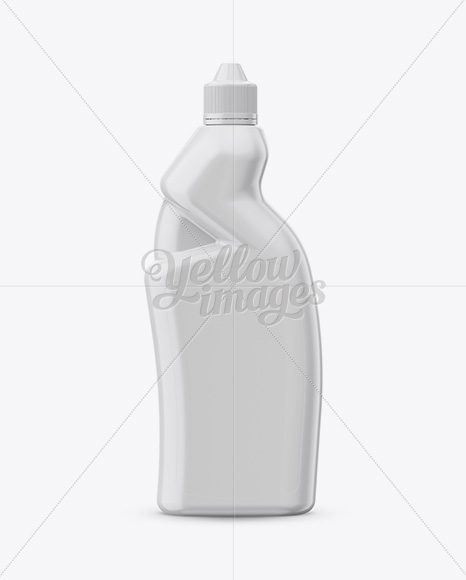 Glossy Plastic Bottle Mockup - Front View