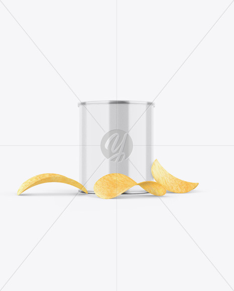 Glossy Snack Tube w/ Chips Mockup