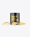 Glossy Snack Tube w/ Chips Mockup