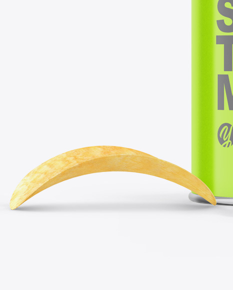 Glossy Snack Tube w/ Chips Mockup