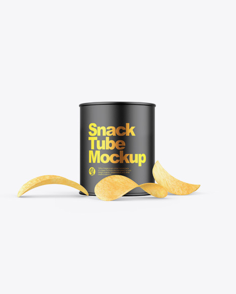 Matte Snack Tube w/ Chips Mockup