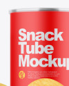 Matte Snack Tube w/ Chips Mockup