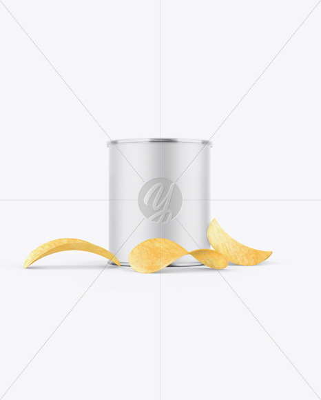 Paper Snack Tube w/ Chips Mockup