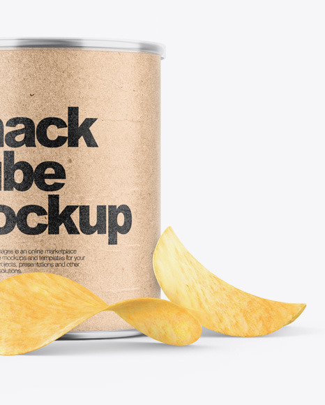 Kraft Snack Tube w/ Chips Mockup