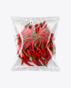 Plastic Bag With Red Chili Peppers Mockup