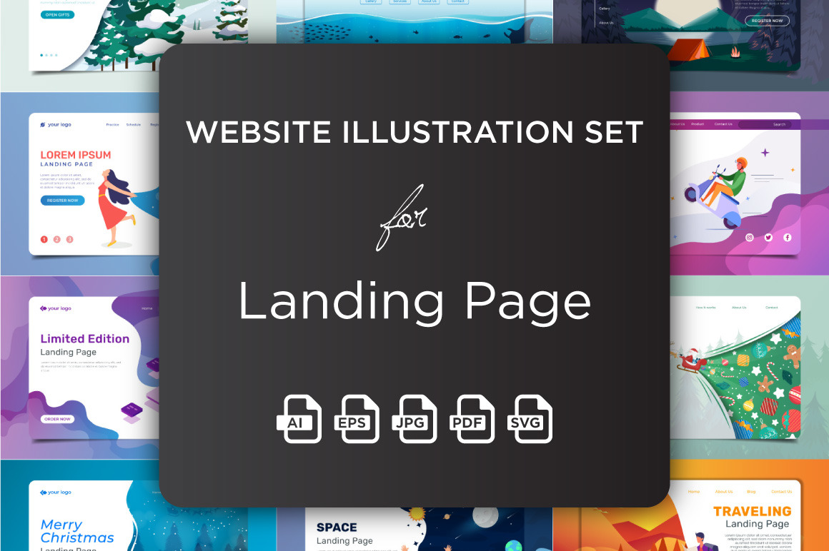 Website Illustration set - Landing Page Website Illustration set - Landing Page