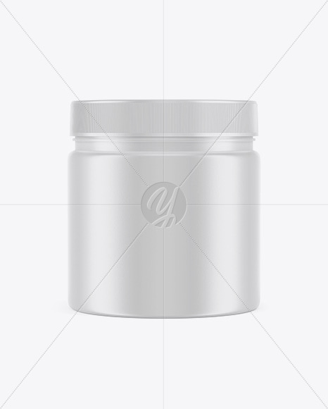 Sport Nutrition Matte Plastic Jar Mockup - Front View