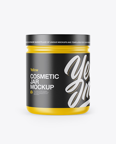 Matte Cosmetic Jar Mockup - Plastic jar mockup