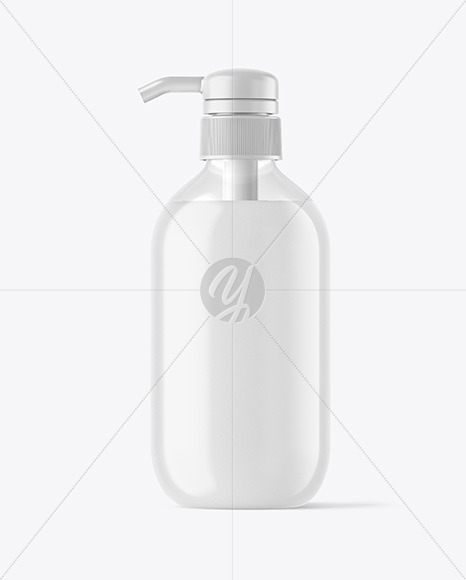 Clear Cosmetic Bottle with Pump Mockup