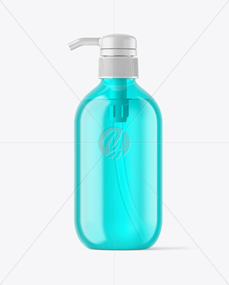 Plastic Cosmetic Bottle with Pump Mockup