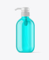 Plastic Cosmetic Bottle with Pump Mockup