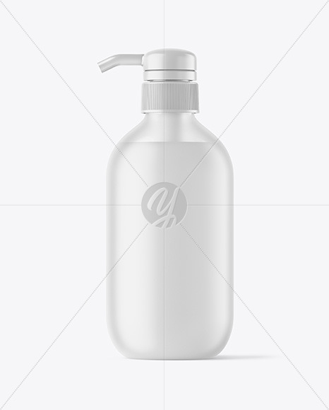 Frosted Cosmetic Bottle with Pump Mockup