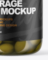 Clear Glass Jar with Olives Mockup