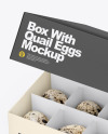 Paper Box With Quail Eggs Mockup