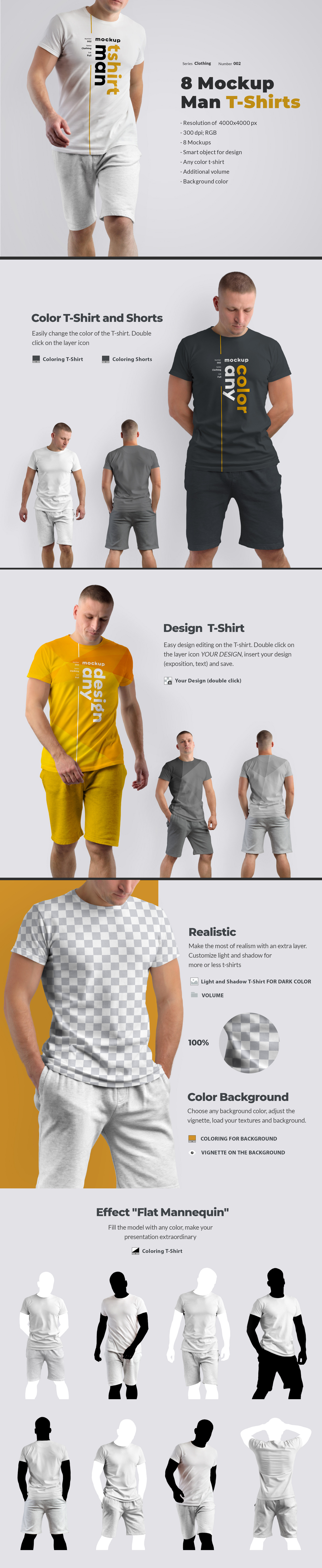 8 Mockups T-Shirts on the Man 8 Mockups T-Shirts on the Man