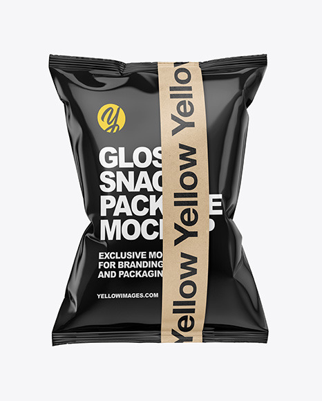 Glossy Snack Bag w/ Tape Mockup