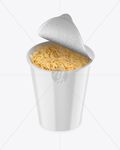 Glossy Cooked Noodle Cup Mockup