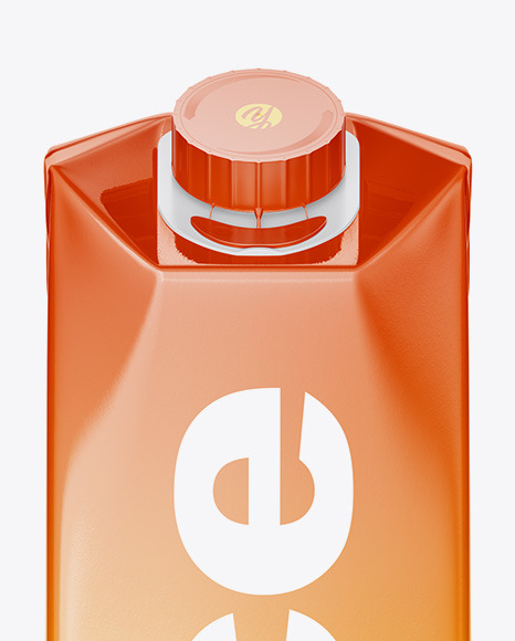 1L Glossy Juice Package Mockup - Front View