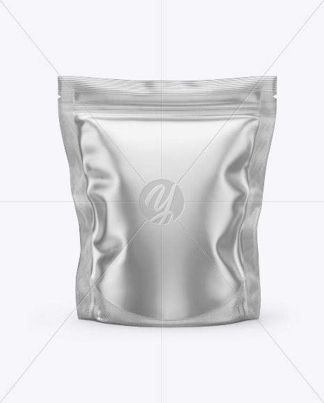 Matte Metallic Stand Up Pouch Bag Mockup