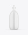 Glossy Plastic Bottle with Pump Mockup