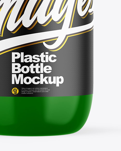 Glossy Plastic Bottle with Pump Mockup