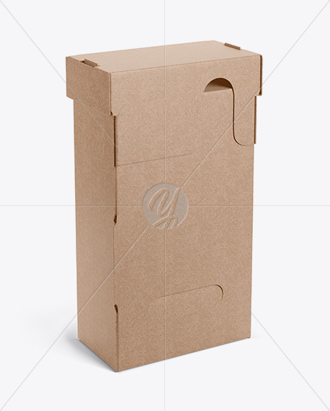 Kraft Paper Box - Half Side View