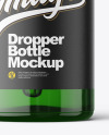 Green Glass Dropper Bottle Mockup