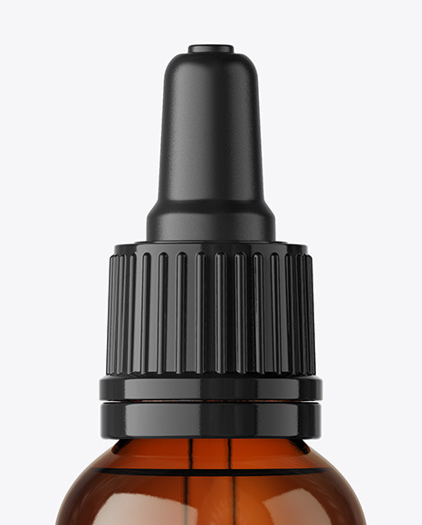 Amber Glass Dropper Bottle Mockup