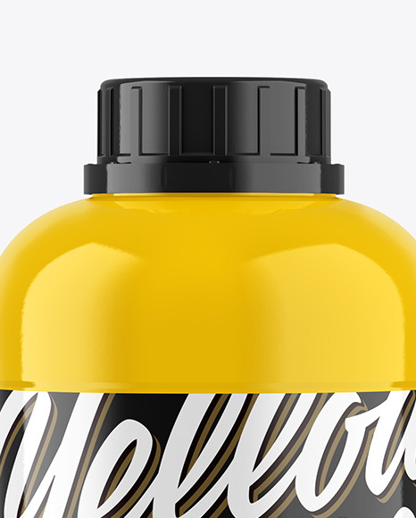 1L Glossy Plastic Bottle Mockup